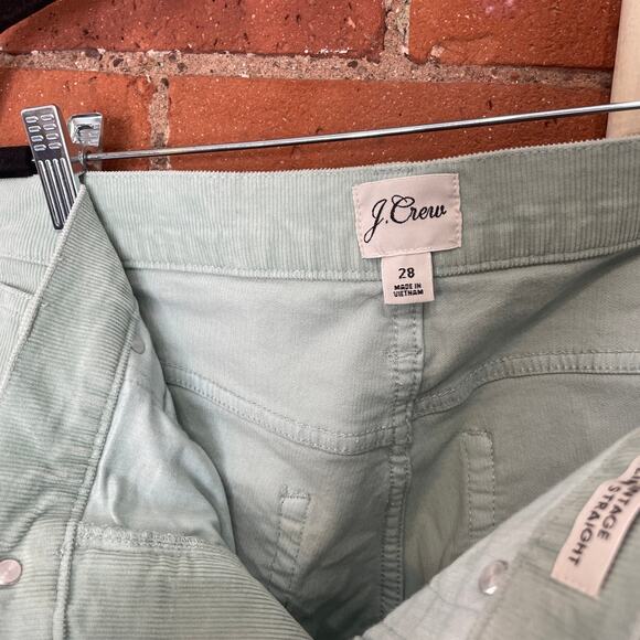 J. Crew Vintage Slim Straight Corduroy Pant in Dusty Shale sz 28 Mint Green - Picture 11 of 16